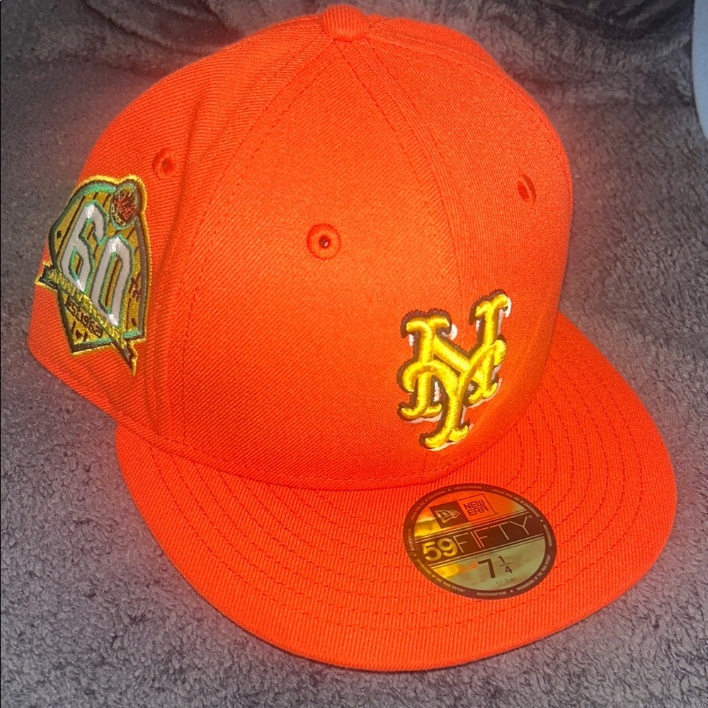 New Era Orange and Yellow NY Mets Fitted Cap